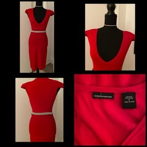 Capped sleeved knit dress